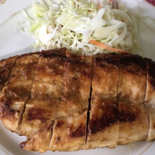 鶏胸肉の味噌漬け焼き 柔らかくておいし〜